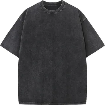 Pánské tričko Pánské tričko oversize – silná bavlna, vintage praný vzhled Velikost: S, Barva (Varianta): Black 1