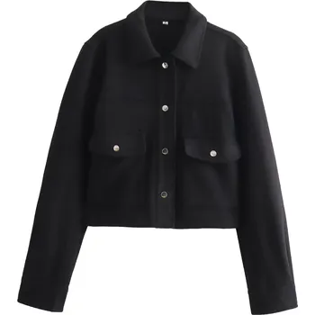 Dámská softshellová bunda Dámská bunda s kapsami a knoflíky – ležérní styl Barva: Černá, Velikost: L