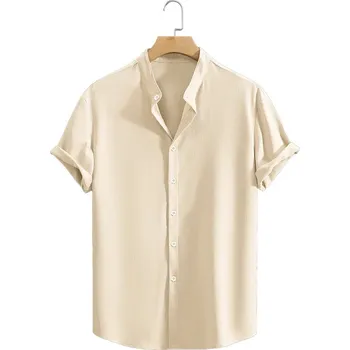 Pánská košile Pánská plážová košile – prodyšný materiál, volný střih Barva: Khaki, Velikost: L