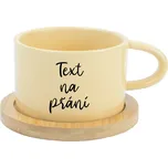 TEXT NA PŘÁNÍ - žlutý keramický hrníček Makronka 200 ml