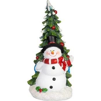 Vánoční dekorace Dekorace MagicHome Vánoce, Sněhulák se stromkem, 9.5x10x20 cm