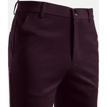 Pánské kalhoty Pánské společenské kalhoty – rovný střih, elastický pas Barva: Bordová, Velikost: 29