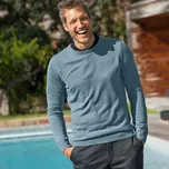 Blancheporte Pulovr s kulatým výstřihem, 100% akryl bledě modrý