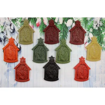 Vánoční ozdoba Ozdoba ze včelího vosku Betlém velký černé