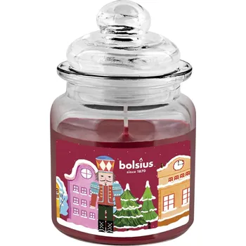 Svíčka Sviečka Bolsius Big Jar, Luskáčik, Vianoce, vonná, vianočná, get cosy (pečené jablko a škorica), 32 hod., 79x129 mm, v skle