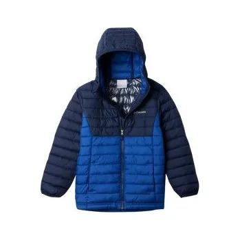 Columbia Powder Lite II Hooded Jacket Boys Mountain Blue, Collegiate Navy 433 modrá L