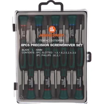 Šroubovák Hodinářské šroubováky, ploché a křížové, sada 8 ks - JONNESWAY D3750P08S