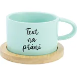 TEXT NA PŘÁNÍ - mint keramický hrníček Makronka 200 ml