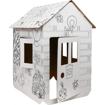 omalovánky RKToys Kartonový domek na malování se zvířátky