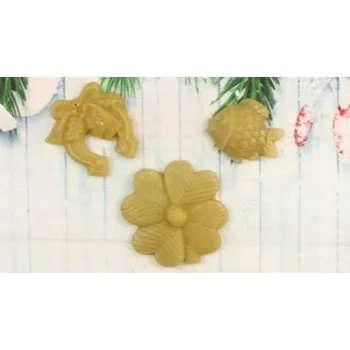 Vánoční ozdoba Sada ozdob ze včelího vosku pro štěstí khaki