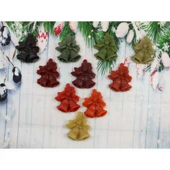 Vánoční ozdoba Ozdoba ze včelího vosku zvonky malé proužky oranžové