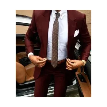 Slim formální oblek – moderní styl pro slavnostní příležitosti Velikost: L, Barva (Varianta): Bordová