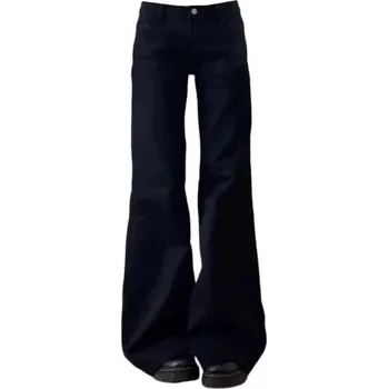 Dámské džíny Volné dámské džíny – vintage Y2K styl, vysoký pas Barva: Černá, Velikost: M