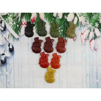 Vánoční ozdoba Ozdoba ze včelího vosku sněhulák khaki