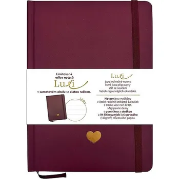 Zápisník Baloušek Tisk Notes Luxi linky A5, lamino, bordó