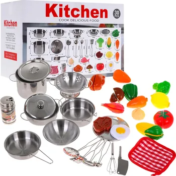 Dětská kuchyňka RKToys Dětské kovové nádobí s doplňky