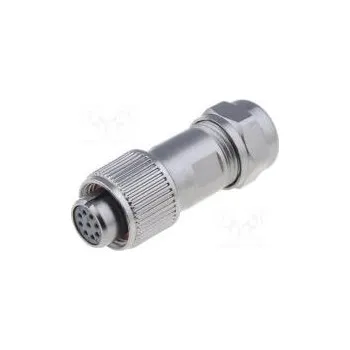 Elektrická zásuvka Zástrčka zásuvka ST12 PIN 9 IP67 5÷8mm 3A pájení na kabel