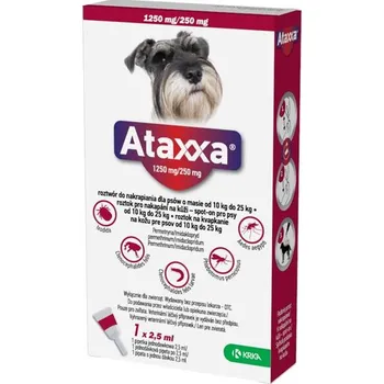 Antiparazitikum pro psa Ataxxa pro psy L 1x1250mg/250mg červená sol 1 x 2.5 ml(10-25kg)