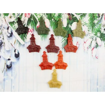 Vánoční ozdoba Ozdoba ze včelího vosku kostel vínové