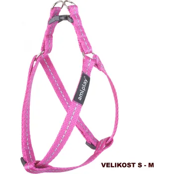 Postroj pro psa Nastavitelný postroj pro psa REFLEX STEP IN růžová velikost S, M, L, XL Rozměr: L - 40-75x2,0 cm