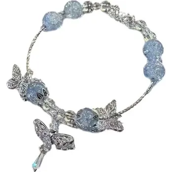 Náramek Elegantní korálkový náramek s motýlkem | módní doplněk - Lesní motýl