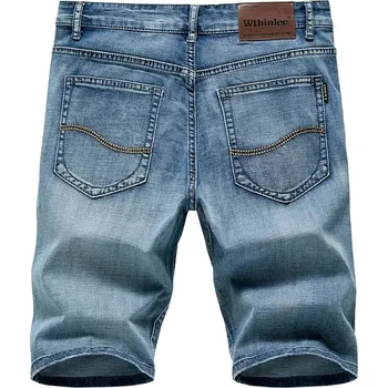 Pánské kraťasy Pánské džínové kraťasy ke kolenům s elastickým pasem Velikost: 40, Barva (Varianta): 866 shorts blue 1