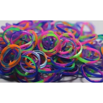 kreativní sada RAINBOW LOOM gumičky STRAKATÝ MIX průhledný