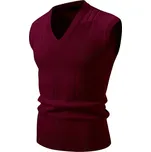 Pánský pletený svetr – vesta bez rukávů, venkovní styl Barva: Vínová, Velikost: M