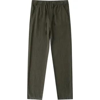 Pánské kalhoty Pánské bavlněné kalhoty – volný střih, pohodlný len Barva: Tmavě Šedá, Velikost: 2XL