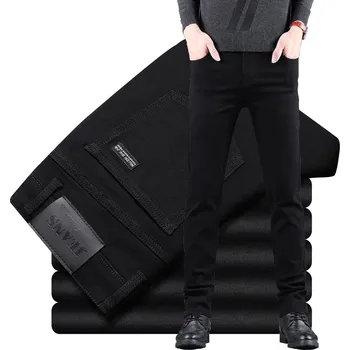 Pánské slim rifle s elastanem – vintage styl pro každý den Barva: Černá, Velikost: 31