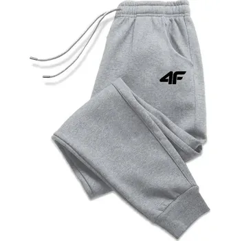 Pánské tepláky – sportovní střih s potiskem Velikost: L, Barva (Varianta): Šedá