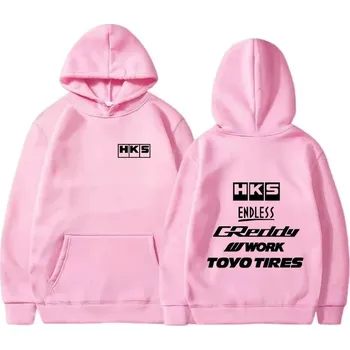 Dámská mikina Unisex mikina s kapucí – JDM styl, potisk, volný střih Velikost: S, Barva (Varianta): Růžová