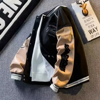 Pánská softshellová bunda Pánská baseballová bunda – jarní kabát s nášivkami Velikost: 3XL, Barva (Varianta): WT167 Black