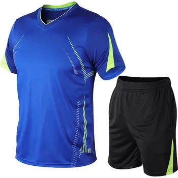Pánská sportovní souprava – tričko a šortky s rychlým schnutím Barva: Modrá, Velikost: 5XL
