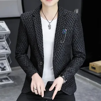 Stylový korejské sako – vhodný na večírek, nákupy i banket Velikost: L, Barva (Varianta): Černá