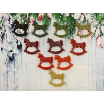 Vánoční ozdoba Ozdoba ze včelího vosku houpací koník vínové