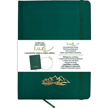 Zápisník Baloušek Tisk Notes Luxi prázdný A5, lamino, lahvově zelená