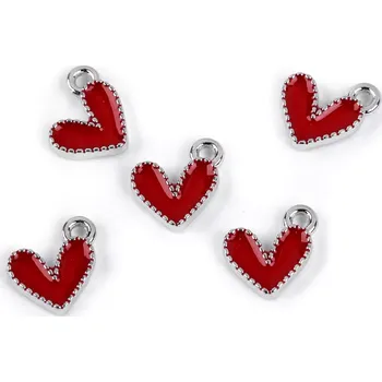 kreativní sada SRDCE červené kovový přívěsek