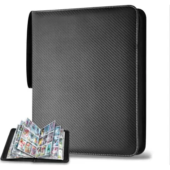 Ledvinka Kniha na karty s 900 kapsami a zipem – ochrana a přehled Barva (Varianta): Černá