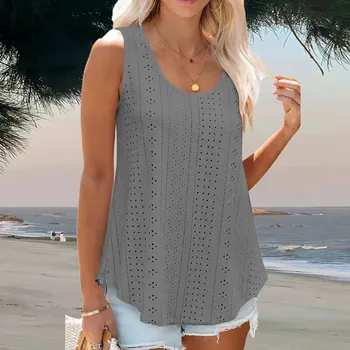 Dámské plus size tílko s kulatým výstřihem Barva: Šedá, Velikost: XL