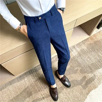 Pánské kalhoty Elegantní nežehlivé kalhoty – business casual styl Velikost: 31, Barva (Varianta): Modrá