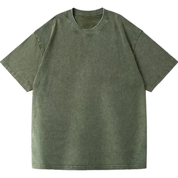 Pánské oversized vintage tričko s opraným efektem Barva: Zelená, Velikost: L