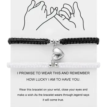 Náramek Párové magnetické náramky srdce | šperky 2 ks - Styl 6