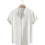 Pánská plážová košile – prodyšný materiál, volný střih Barva: Bílá, Velikost: S