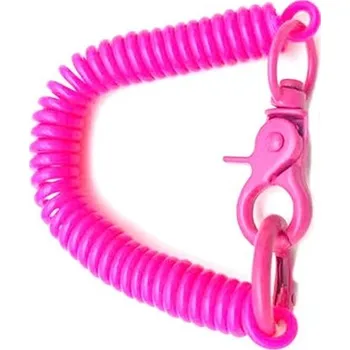 Barevná pružná šňůrka s karabinou | klíčenka - Růžová červená