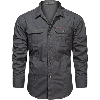 Pánská košile Pánská outdoorová košile – dlouhý rukáv, více kapes Barva: Tmavě Šedá, Velikost: 3XL