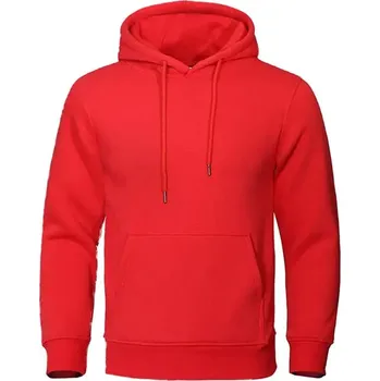 Pánská mikina Pánská fleecová mikina s kapucí na zimu a volný čas Barva: Červená, Velikost: 4XL