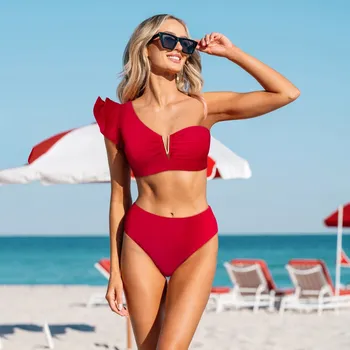 Dámské plavky Dámské dvoudílné plavky – květinový vzor, push-up střih Velikost: L, Barva (Varianta): SW19945R1