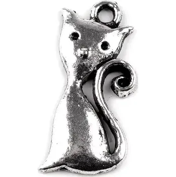 kreativní sada KOČKA kovový přívěsek (platina)