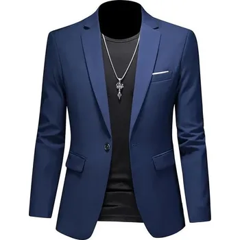 Pánské sako – elegantní business styl, svatby Barva: Tmavě Modrá, Velikost: 3XL